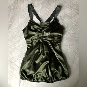 ❌Red By Marc Ecko Green Satin Bubble Top